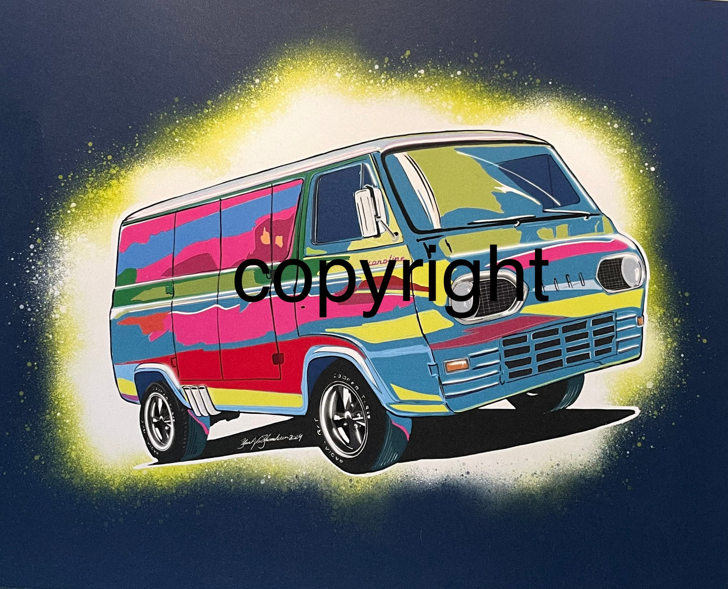 Ford Econoline Vibrant Illustration